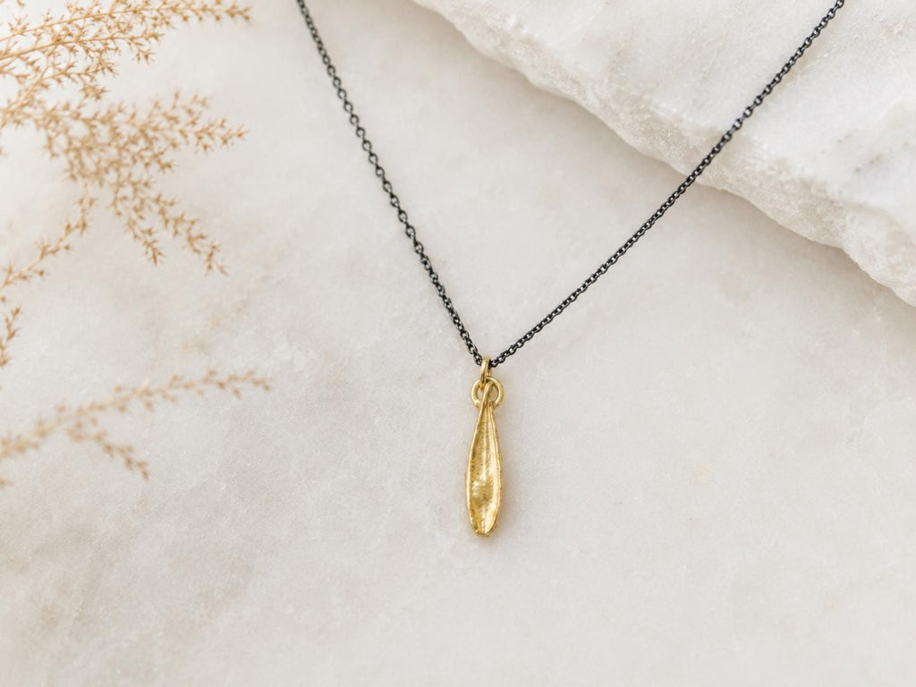 Real Olive Leaf Gold Necklace, Handmade Nature-Inspired Jewelry, Organic Tree Pendant, Gift for Luck & Success, Sterling Silver 925