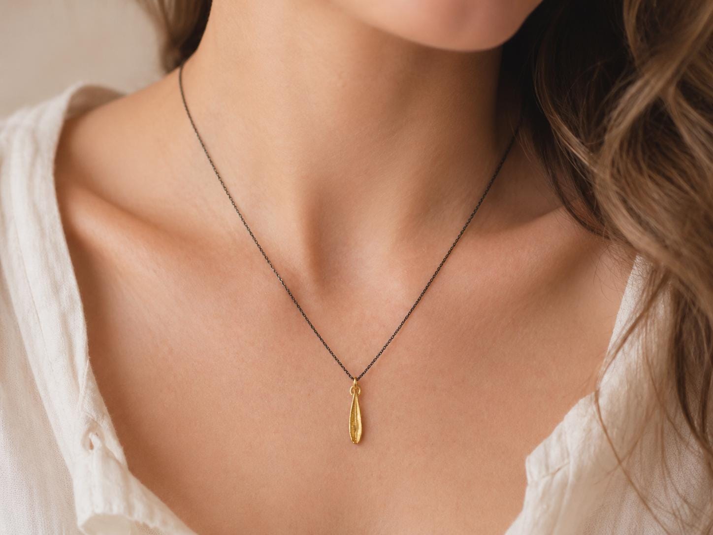 Real Olive Leaf Gold Necklace, Handmade Nature-Inspired Jewelry, Organic Tree Pendant, Gift for Luck & Success, Sterling Silver 925