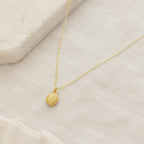 Tiny Urchin Gold Necklace, Handmade Minimalist Jewelry, Nature-Inspired Ocean Pendant, Gift for Renewal and Health, Sterling Silver 925