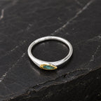 Minimalist Ring with Green Gemstone, Handmade Dainty Jewelry, Sterling Silver 925 Band for Everyday Wear, Nature-Inspired Gift for Women