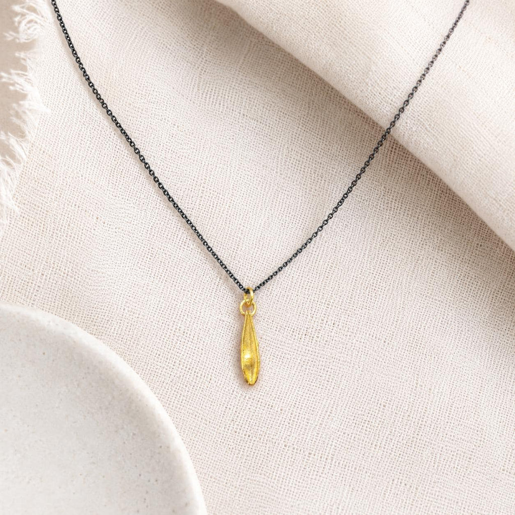 Real Olive Leaf Necklace, 14K Gold Plated Brass Pendant, Handmade Minimalist Jewelry Gift, Birthday Gift for Women, Boho Fashion Accessory