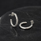 Real Olive Branch Earrings, Handmade Minimalist Jewelry, Organic Tree Hoops, Gift for Luck & Longevity, Eco Sustainable Sterling Silver 925