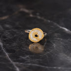 Handmade Leaf Spiral Gold Ring, Minimalist Nature Jewelry, Organic Band, Gift for Health & Longevity, Eco Sustainable Sterling Silver 925
