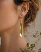 Gold Olive Leaf Earrings, 14K Gold Plated Jewelry, Dangle Earrings, Handmade Boho Jewelry Gift, Birthday Gift for Women, Nature Inspired
