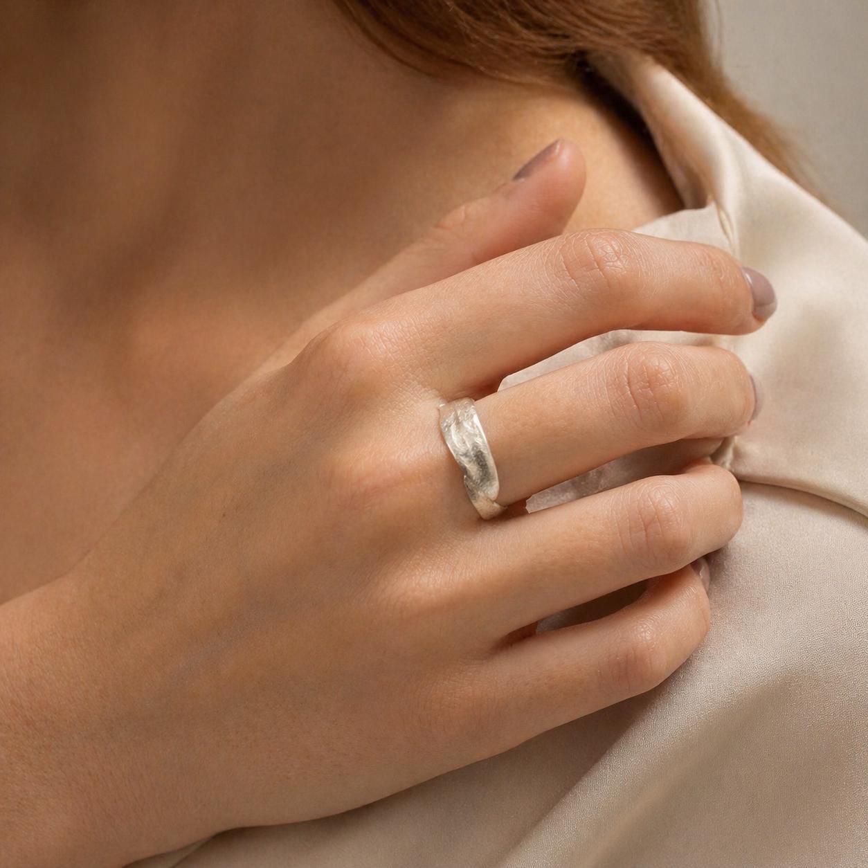 Real Olive Leaf Silver Ring, Handmade Minimalist Jewelry, Organic Tree Band, Gift for Victory & Health, Eco Sustainable Sterling Silver 925