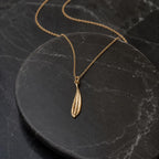 Solid Gold Leaf Necklace Jewelry, Real Gold Pendant, Gift for Her, Birthday Gift for Women, Handmade Jewelry