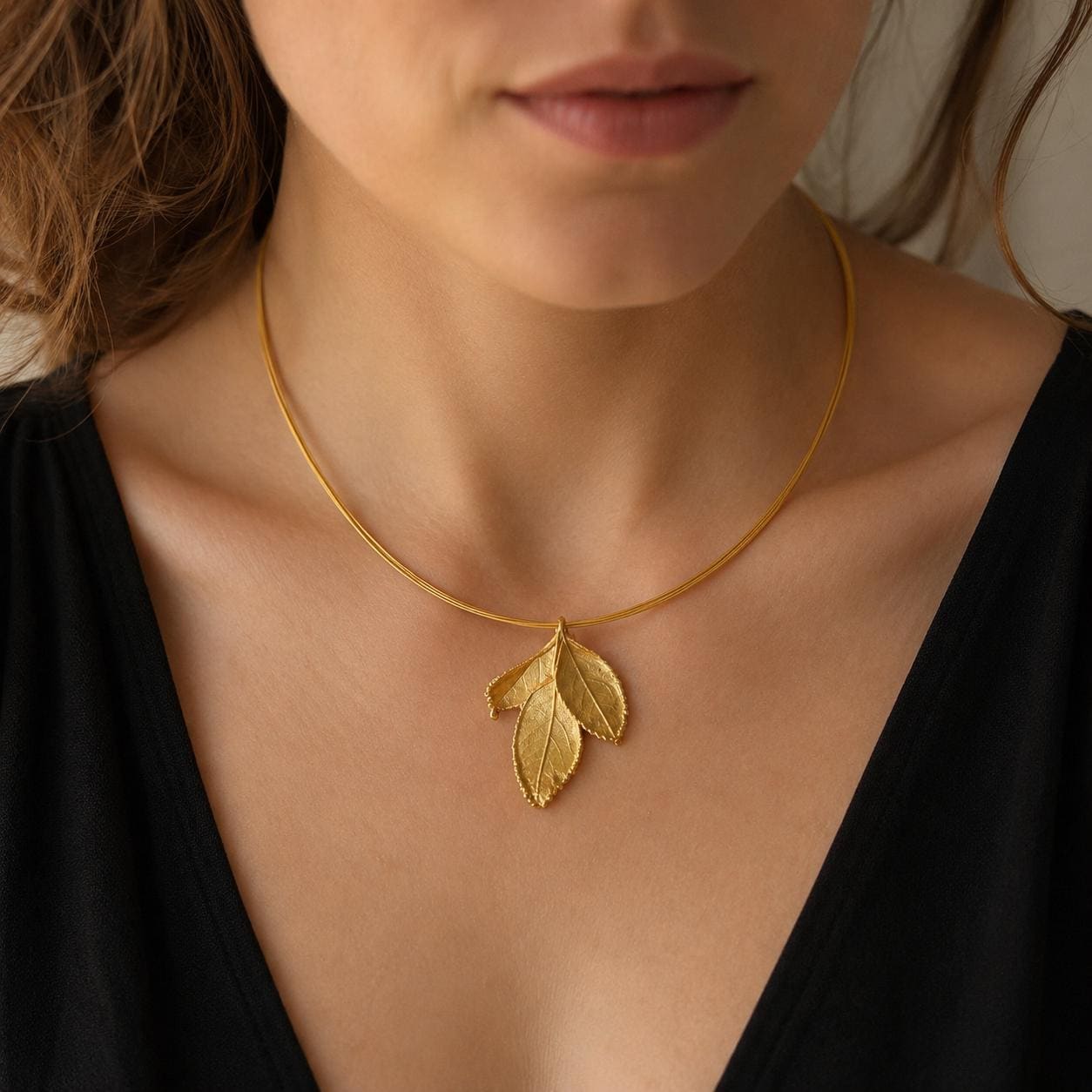 Real Rose Leaf Necklace, 14K Gold Plated Sterling Silver 925 Pendant, Handmade Minimalist Jewelry Gift, Birthday Gift for Her, Boho Fashion
