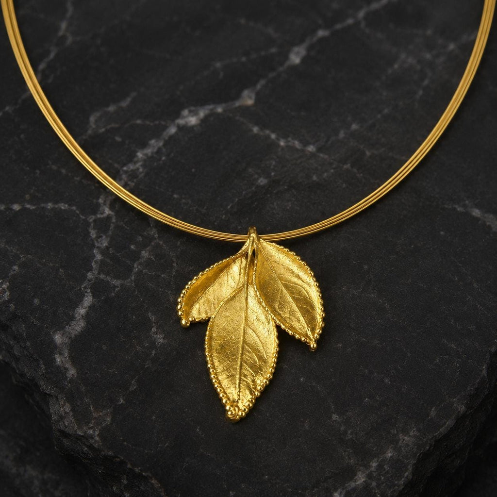 Real Rose Leaf Necklace, 14K Gold Plated Sterling Silver 925 Pendant, Handmade Minimalist Jewelry Gift, Birthday Gift for Her, Boho Fashion