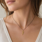 Real Acacia Leaf Necklace, Handmade Minimalist Jewelry, Organic Forest Pendant, Gift for Luck & Rejuvenation, Gold on Sterling Silver 925