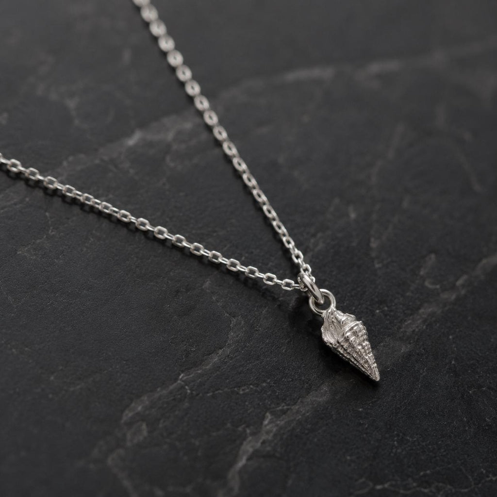 Real Sea Shell Pendant, Handmade Minimalist Jewelry, Dainty Beach Necklace, Gift for Health and Longevity, Sterling Silver 925