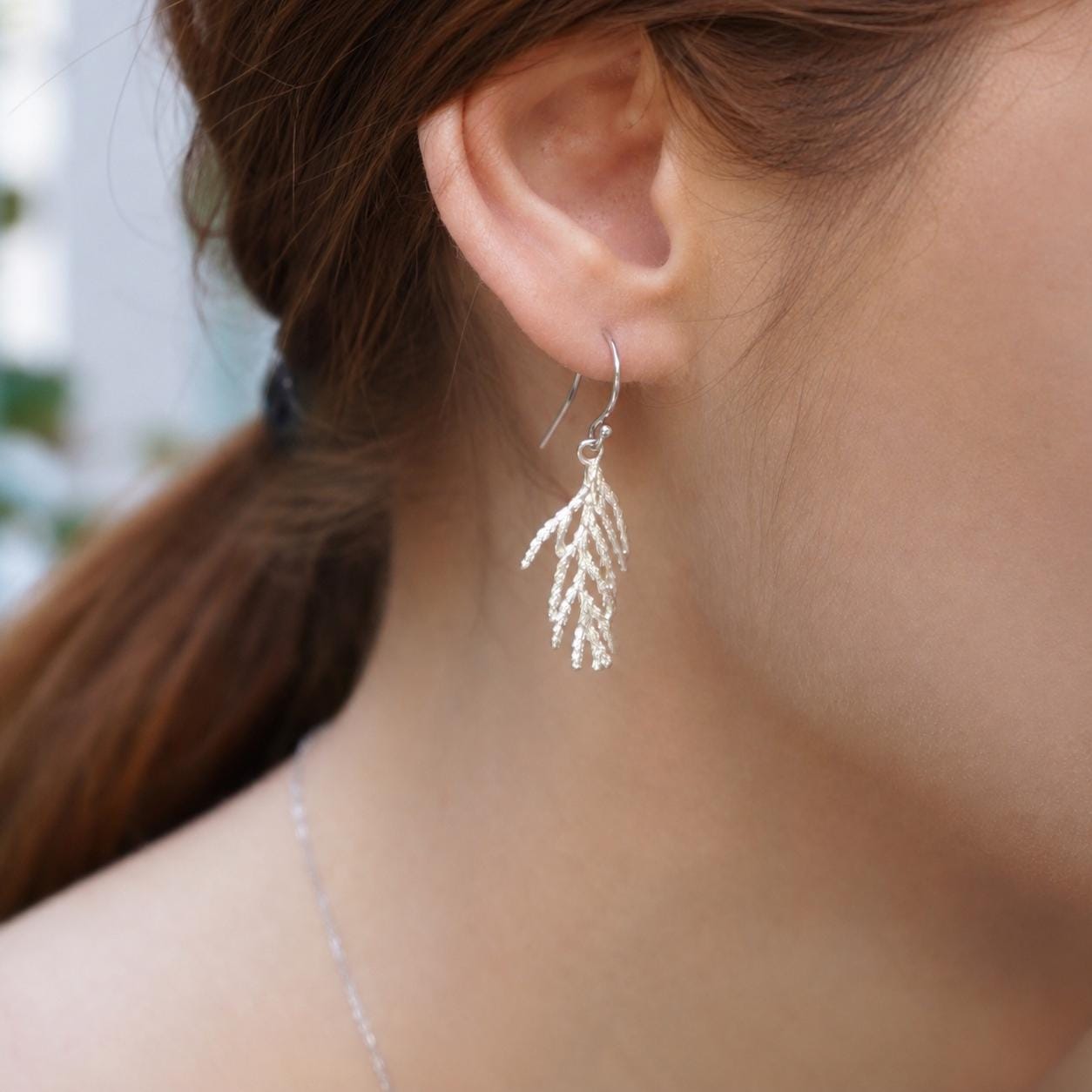 Real Juniper Branch Earrings, Handmade Minimalist Jewelry, Organic Forest Dangles, Gift for Longevity & Rejuvenation, Sterling Silver 925