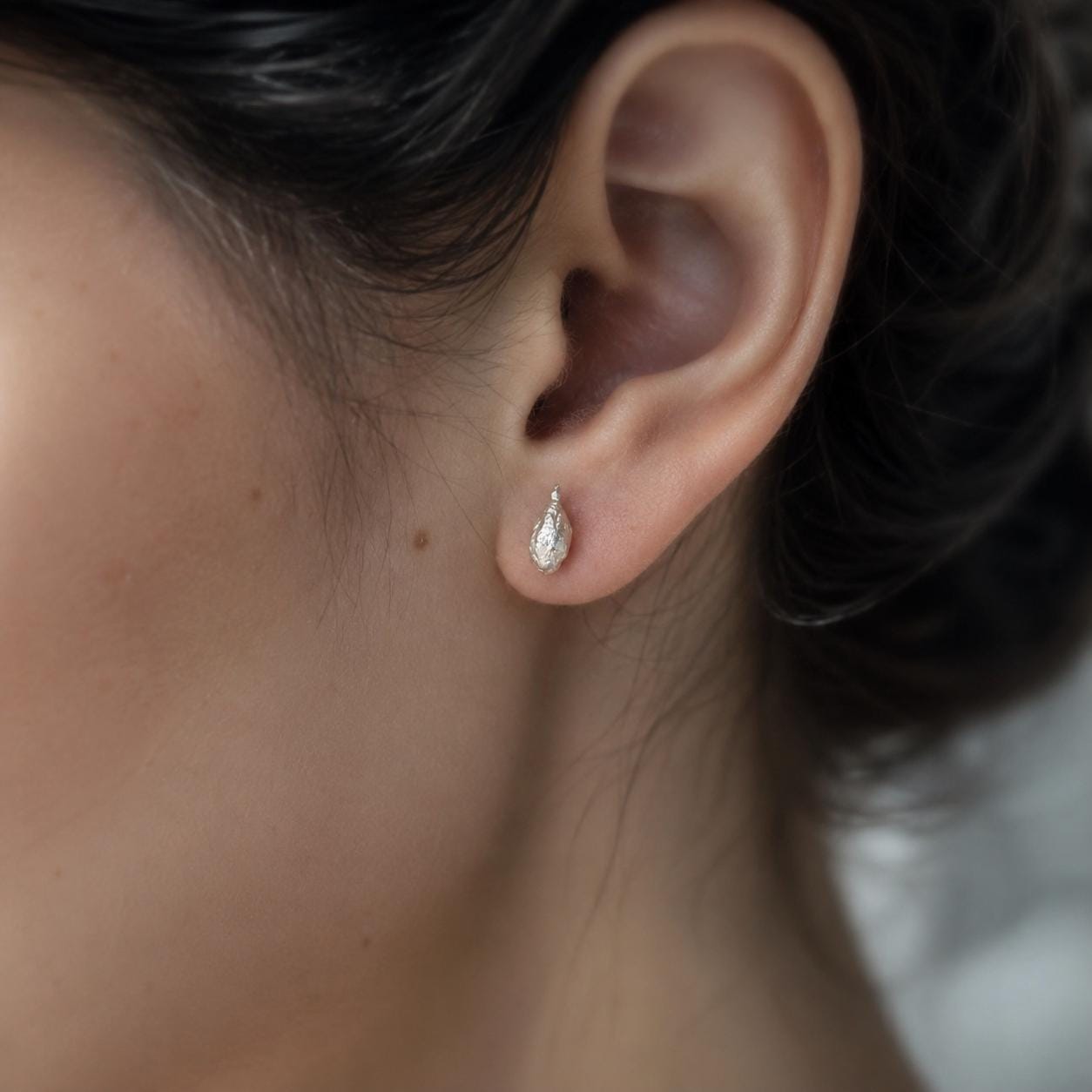 Dainty Olive Fruit Earrings, Handmade Minimalist Jewelry, Organic Tree Studs, Gift for Longevity & Luck, Gold on Sterling Silver 925