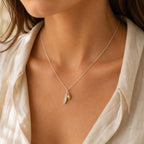 Real White Gold Necklace, Solid Gold Olive Leaf & Fruit Necklace, Pendant Jewelry, Gift for Her, Birthday Gift for Women, Handmade Jewelry