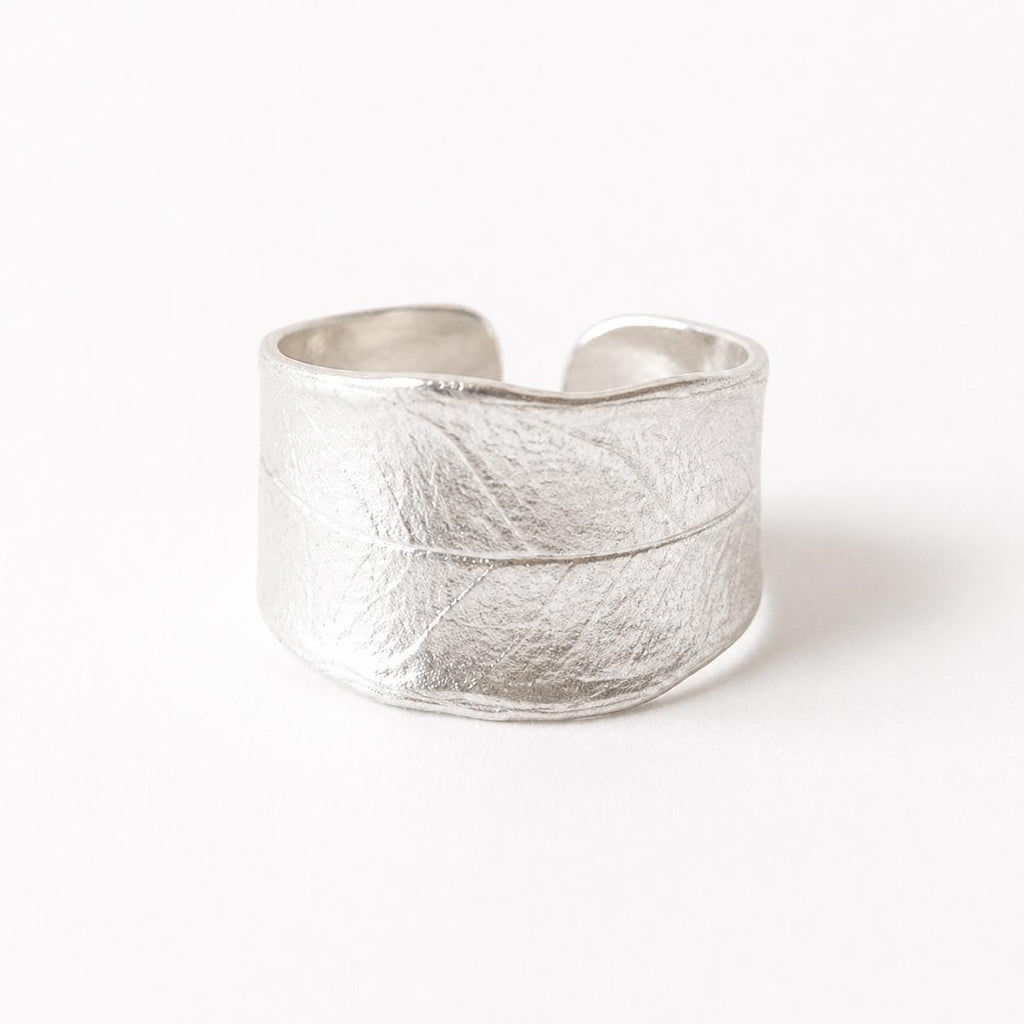 Real Olive Leaf Ring, Handmade Nature Jewelry, Organic Tree Band, Boho Gift for Success & Health, Eco Sustainable Sterling Silver 925