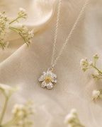 Real Chamomile Flower Pendant, Sterling Silver 925 Dainty Necklace, Handmade Minimalist Jewelry Gift, Birthday Gift for Women, Boho Fashion
