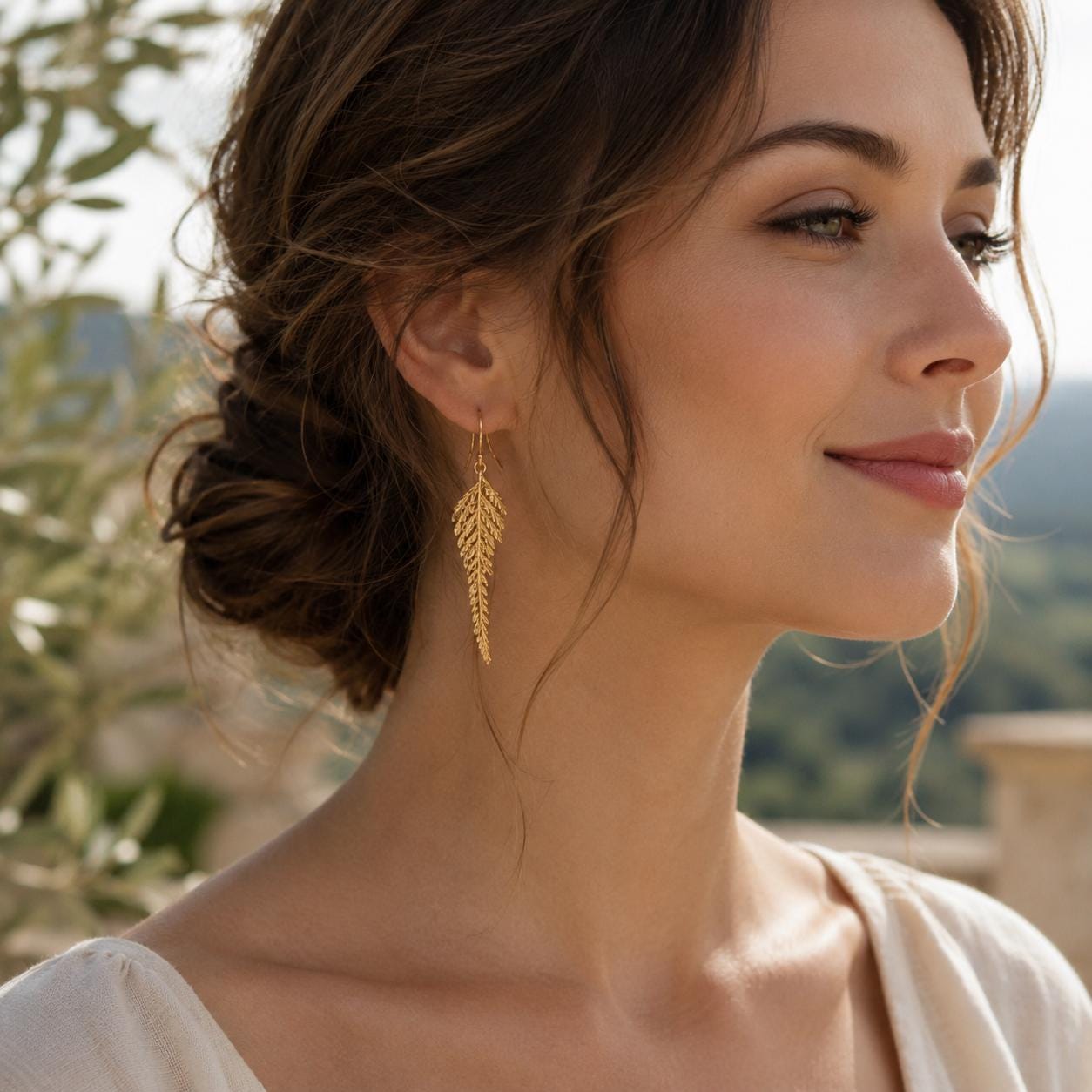 Real Fern Leaf Gold Earrings, Handmade Nature Jewelry, Organic Forest Dangles, Gift for Health & Resilience, Gold or Sterling Silver 925