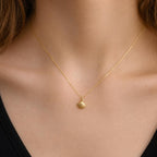 Minimalist Seashell Gold Pendant, Handmade Beach Jewelry, Organic Sea Necklace, Gift for Growth & Energy, Eco-Friendly Sterling Silver 925
