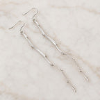 Real Pomegranate Tree Branch Earrings, Gold Plated Sterling Silver 925 Long Dangle Twig Earrings, Handmade Jewelry Gift, Birthday Gift