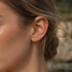 Olive Leaf Earrings, Solid Gold Stud Earrings, Handmade Minimalist Jewelry Gift, Birthday Gift for Women, Boho Fashion