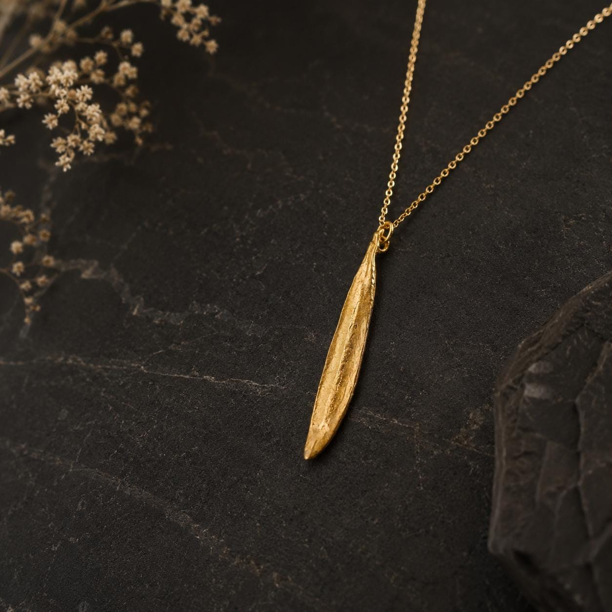Real Olive Leaf Necklace, Handmade Minimalist Jewelry, Organic Tree Pendant, Boho Gift for Success & Health, Sterling Silver 925