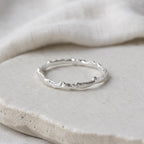 Silver Olive Leaf Branch Ring, Handmade Minimalist Jewelry, Organic Tree Band, Dainty Gift for Longevity & Success, Sterling Silver 925