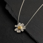 Real Chamomile Pendant, 14K Gold Plated Sterling Silver 925 Dainty Pendant, Handmade Minimalist Jewelry Gift, Birthday Gift for Women