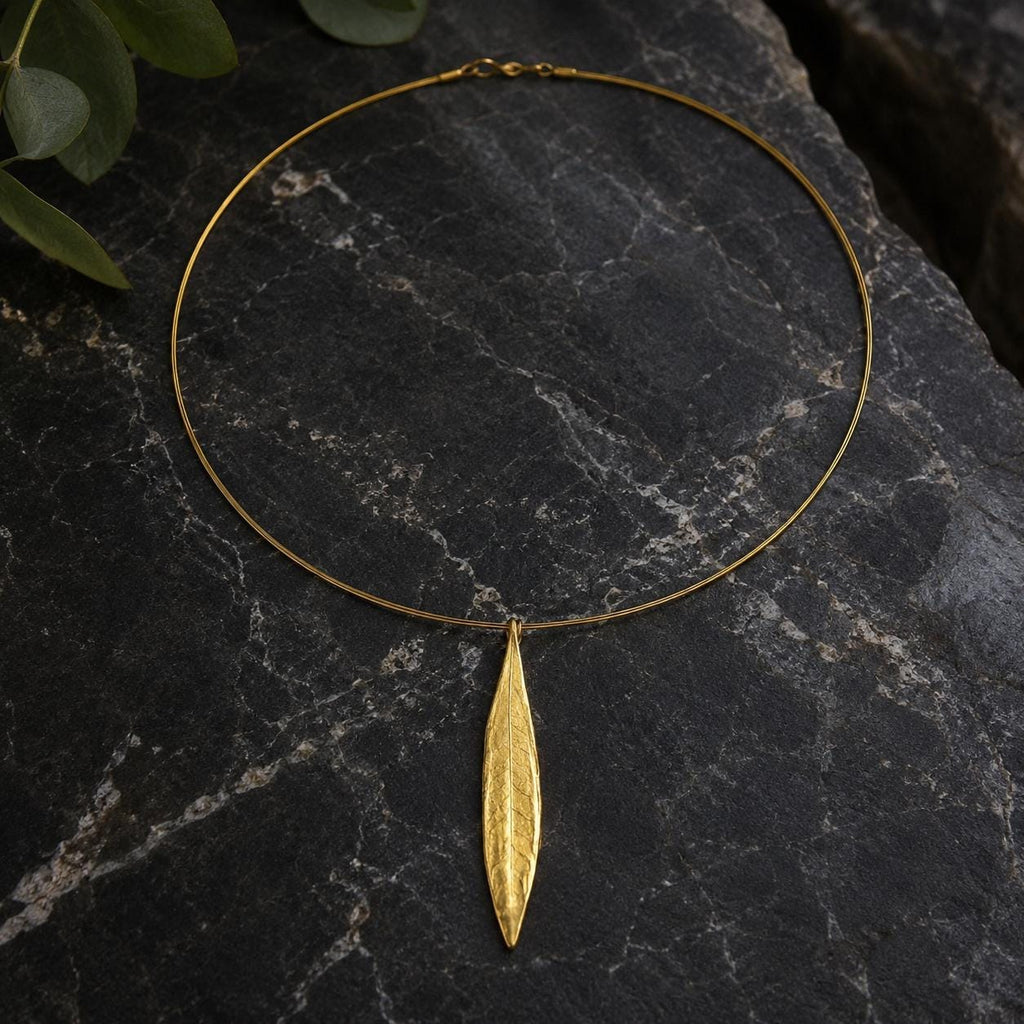 Real Olive Leaf Necklace, 14K Gold Plated Brass Pendant, Handmade Minimalist Jewelry Gift, Birthday Gift for Women, Nature Inspired Boho