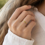Real Coffee Bean Ring, Handmade Minimalist Jewelry, Organic Dainty Band, Gift for Health & Warmth, Gold or Sterling Silver 925 (Unisex)
