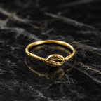 Real Coffee Bean Ring, Handmade Minimalist Jewelry, Organic Dainty Band, Gift for Health & Warmth, Gold or Sterling Silver 925 (Unisex)