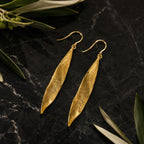 Real Olive Leaf Earrings, Handmade Nature Jewelry, Organic Tree Dangles, Boho Gift for Luck & Health, Eco Sustainable Sterling Silver 925