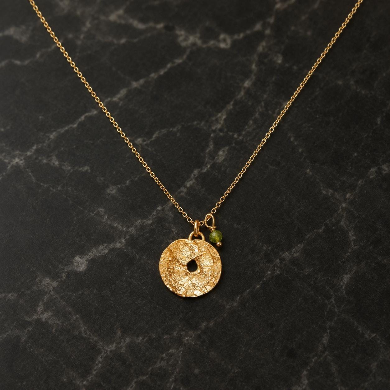 Gold Floral Necklace, Handmade Minimalist Jewelry, Organic Nature Pendant, Gift for Health & Protection, Eco Sustainable Sterling Silver 925