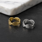Real Rose Leaves Ring, Handmade Minimalist Jewelry, Organic Forest Band, Boho Gift for Luck & Passion, Sustainable Sterling Silver 925