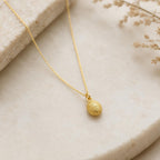 Tiny Urchin Gold Necklace, Handmade Minimalist Jewelry, Nature-Inspired Ocean Pendant, Gift for Renewal and Health, Sterling Silver 925