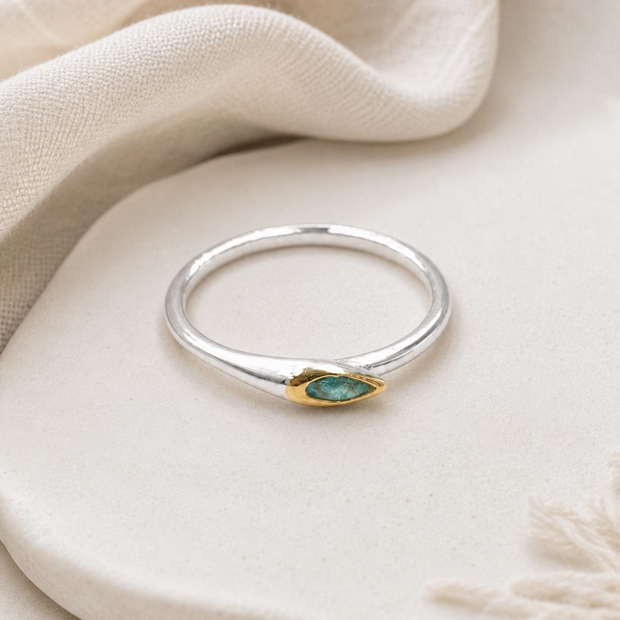Minimalist Ring with Green Gemstone, Handmade Dainty Jewelry, Sterling Silver 925 Band for Everyday Wear, Nature-Inspired Gift for Women