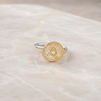 Handmade Leaf Spiral Gold Ring, Minimalist Nature Jewelry, Organic Band, Gift for Health & Longevity, Eco Sustainable Sterling Silver 925