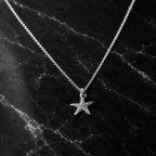 Solid Gold Starfish Pendant, Handmade Minimalist Jewelry, Ocean Pendant for Beach, Gift for Health and Longevity, Real Gold (9K, 14K, 18K)