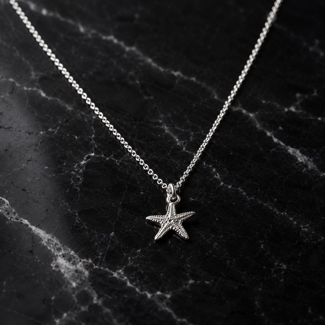 Solid Gold Starfish Pendant, Handmade Minimalist Jewelry, Ocean Pendant for Beach, Gift for Health and Longevity, Real Gold (9K, 14K, 18K)