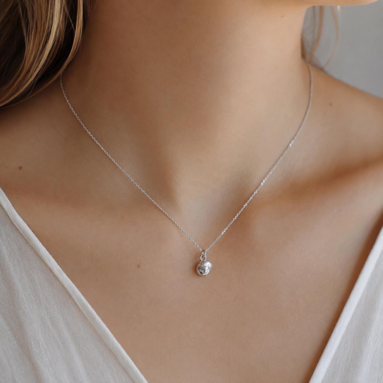 Real Sea Shell Silver Necklace, Handmade Minimalist Jewelry, Dainty Beach Pendant, Gift for Wisdom & Resilience, Sterling Silver 925