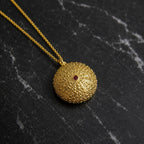 Real Sea Urchin Necklace, 14K Gold Plated Sterling Silver 925 Pendant, Handmade Minimalist Jewelry Gift, Birthday Gift for Women, Boho Style