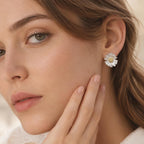 Unique earrings for women.Daisy Flowers (Stud or Dangle) in Sterling Silver 925. Symbol of of patience, healing, and natural elegance.