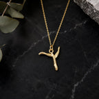 Gold Cross Necklace, Tree Branch Pendant, Handmade Nature Jewelry, Gift for Faith and Protection, Eco Sustainable Sterling Silver 925