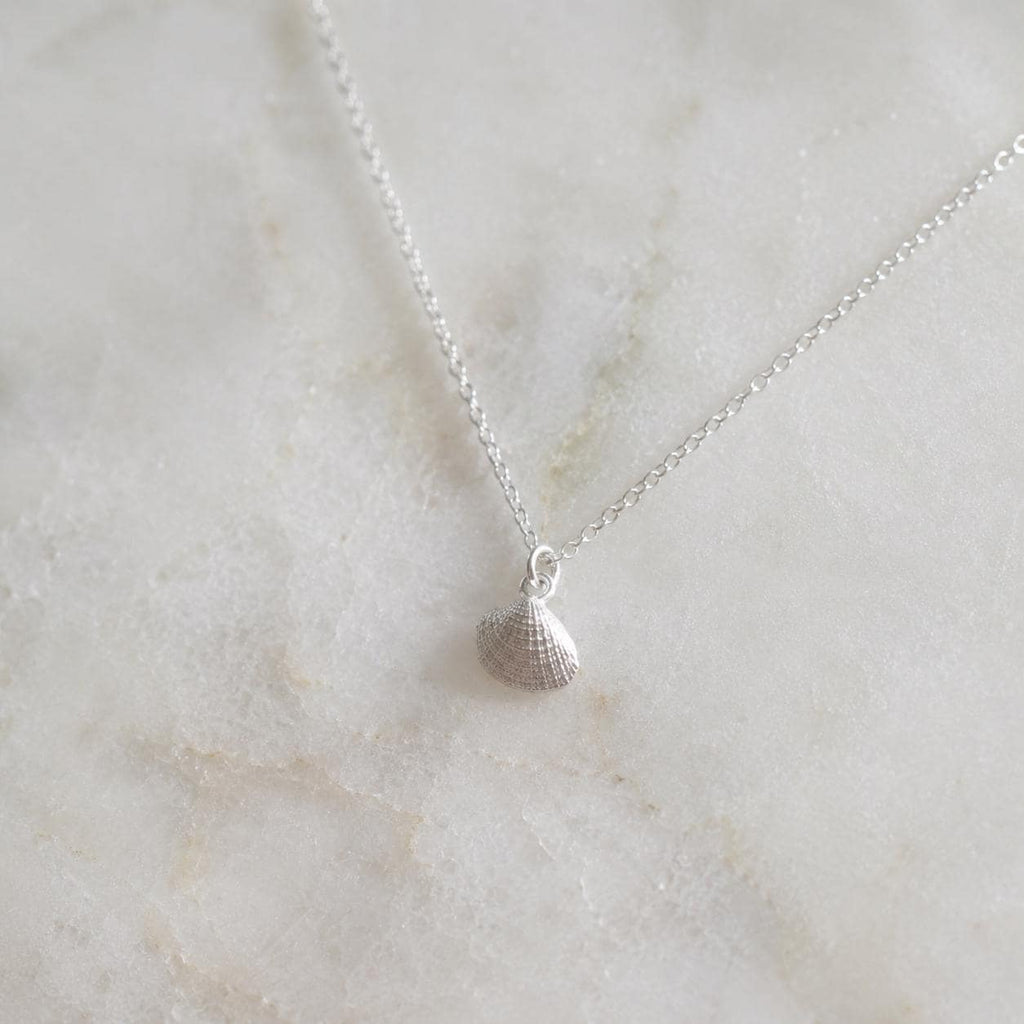 Minimalist Seashell Gold Pendant, Handmade Beach Jewelry, Organic Sea Necklace, Gift for Growth & Energy, Eco-Friendly Sterling Silver 925