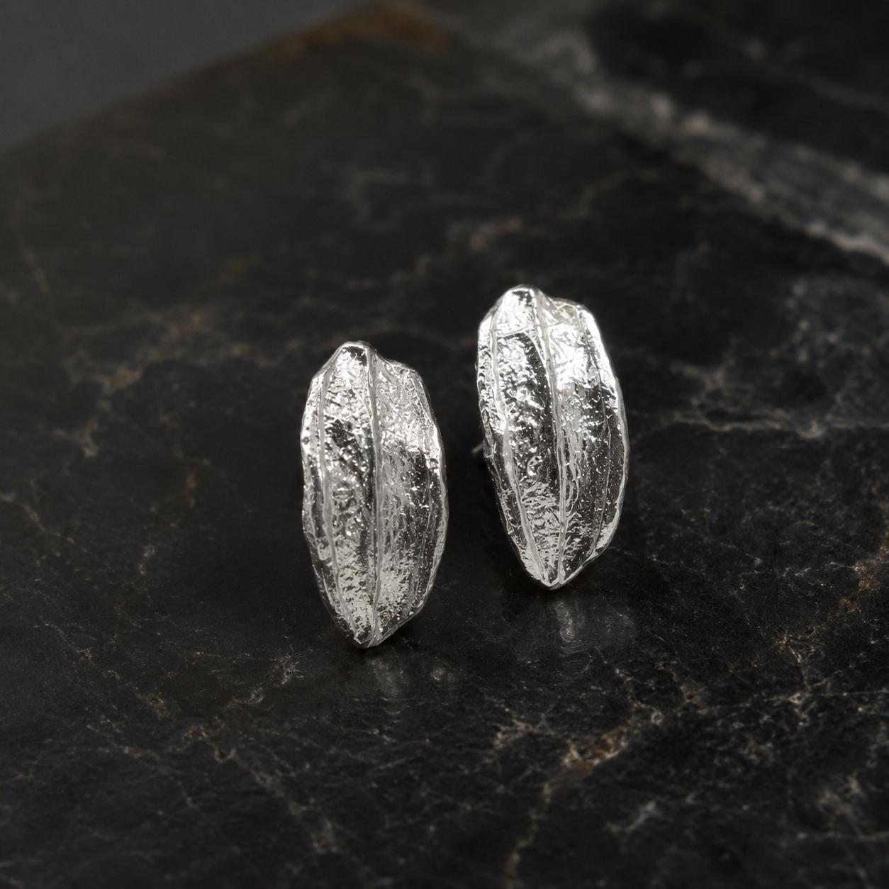 Real Olive Leaf Earrings, Handmade Nature Jewelry, Organic Tree Studs, Gift for Success & Longevity, Gold or Sterling Silver 925