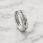 Real Tree Bark Silver Ring, Handmade Nature Jewelry, Organic Tree Band, Gift for Health & Longevity, Eco Sustainable Sterling Silver 925