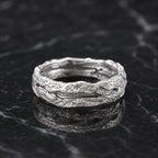 Real Tree Bark Silver Ring, Handmade Nature Jewelry, Organic Tree Band, Gift for Health & Longevity, Eco Sustainable Sterling Silver 925
