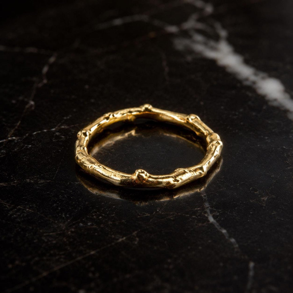 Solid Gold Olive Branch Ring, Handmade Minimalist Jewelry, Dainty Nature Band, Gift for Luck & Health, Promise Stack Ring, Real Gold