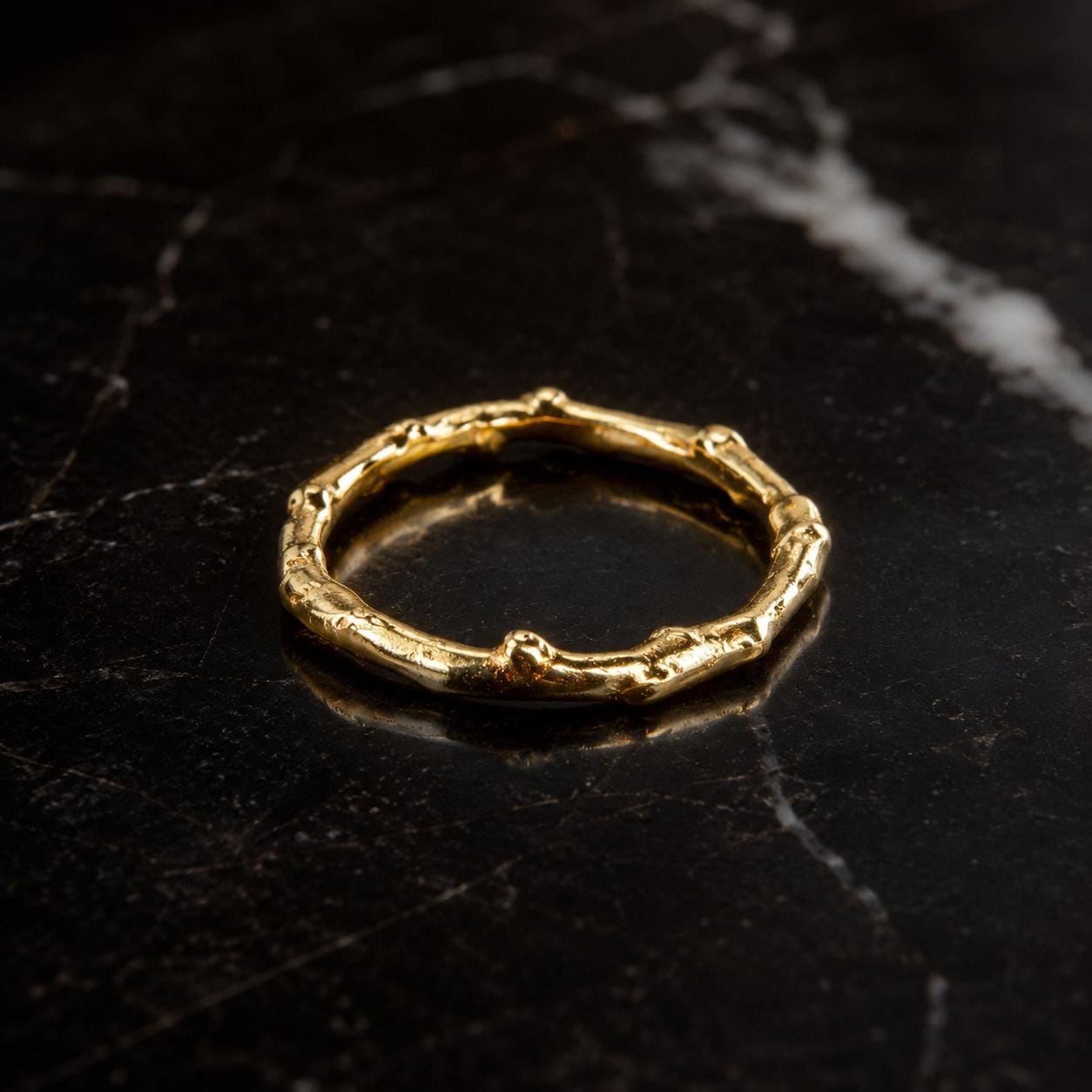 Solid Gold Olive Branch Ring, Handmade Minimalist Jewelry, Dainty Nature Band, Gift for Luck & Health, Promise Stack Ring, Real Gold