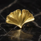 Real Ginkgo Biloba Leaf Ring, Handmade Nature Jewelry, Botanical Statement Band, Gift for Luck & Longevity, Sustainable Sterling Silver 925
