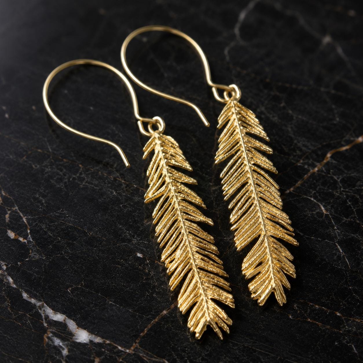 Real Mimosa Leaf Earrings, Handmade Nature Jewelry, Organic Forest Dangles, Gift for Health & Peace, Eco Sustainable Sterling Silver 925