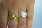 Real Cypress Leaf Ring, Gold Plated on Sterling Silver 925 Jewelry, Handmade Minimalist Jewelry Birthday Gift for Women
